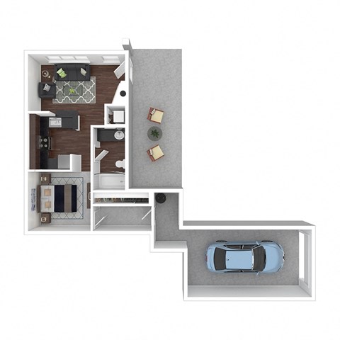 Floor plan for studio, 1 bath, 510 sqft